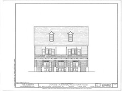 Country Style Southern Plantation home, brick-wood design, porch printed plans