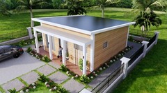 23×26 Feet Small House Plans 7×8 Meter 1 Bed 1 Bath Shed Roof (A4 Hard Copy)