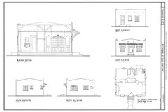 Small Home Designs, Mission Style Bungalows, stucco, PRINTED architectural plans