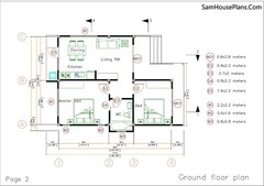 Small House Designs 7.5×11 Meter 25×36 Feet 2 Bedrooms Shed Roof (A4 Hard Copy)