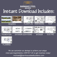 Cove Branch Barndominium – 3 Bedrooms / 2.5 Baths 2,323 SF Design Blueprints