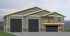 60×44 Apartment with 2-Car 2-RV Garage – PDF FloorPlan – 1,415 sqft – Model 1