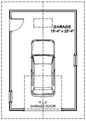 16×24 1-Car Garage — 384 sq ft — PDF Floor Plan — Model 2