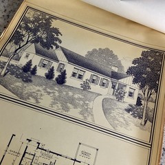 Vintage 1948 MCM Bungalow Ranch HomePlan Blueprint Triflex Service Washington DC