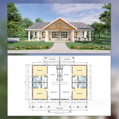 Duplex Investment Rental Plan – 2 Bed 2 bath – 1820 SF – Drawings Blueprints