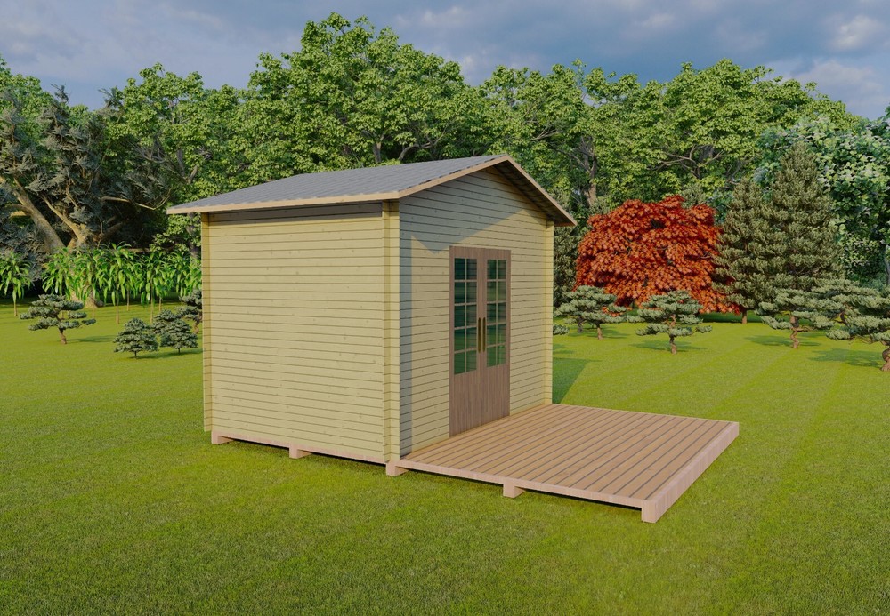 12’x8′ Wood Shed Building Plans – DIY Instructions with Elevations, Framing