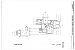 Frank Lloyd Wright’s Dana House Prairie Style home, detailed architectural plans