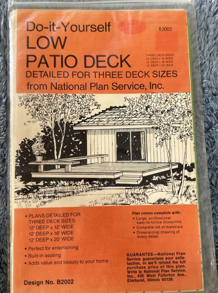 New Do It Yourself 3 Size Deck Plans From National Plan Service