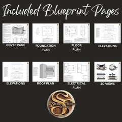Barndominium House Plan Design 1054 SF 1 Bed 1 Bath Loft- Drawings Blueprints