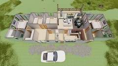 33×69 House plans — 4 Bedroom 3 Bath — 1587 sq ft — PDF Floor Plan