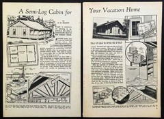 Tudor style LOG CABIN 1935 How-To build PLANS 20’x28′