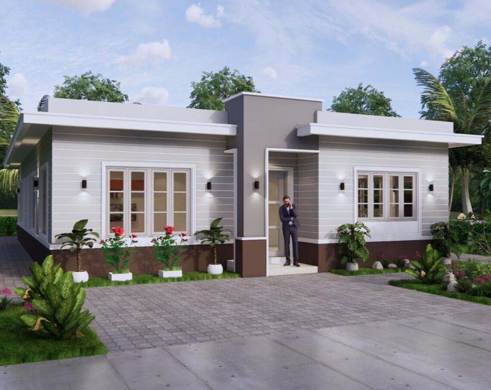 33×53 Feet House Design Plans 10×16 Meter 4 Beds 5 Baths Terrace (A4 Hard Copy)