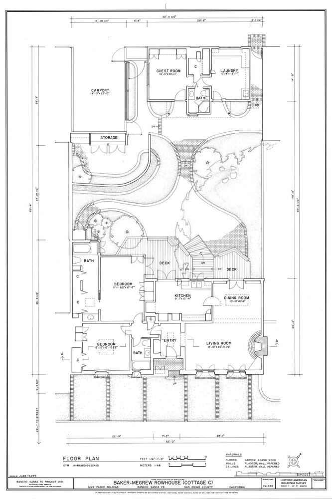 Southwestern style patio home, spacious 2 bedrooms, architectural blueprints