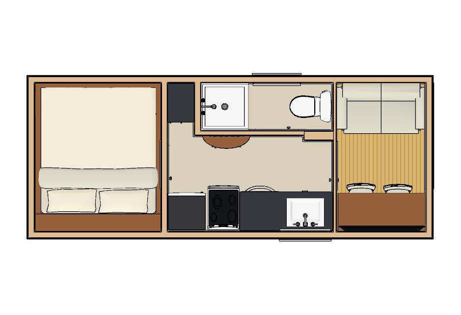 181sqft – 8’6″x21’4″B – 1bedrm/1bath – Tiny/Small House Plan – ala cart