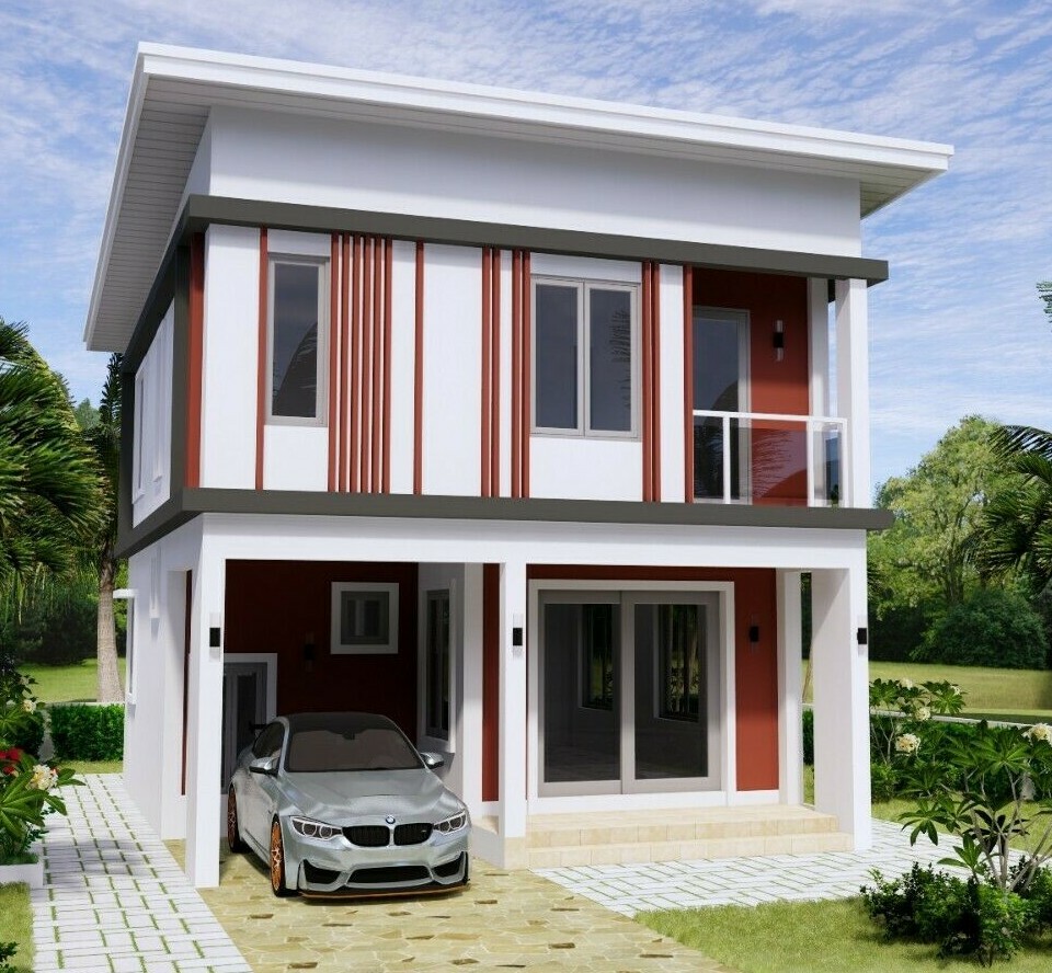 22×30 Feet Small House Plan 6.5×9 Meter 3 Beds 2 Baths Shed Roof (A4 Hard Copy)