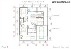 House Plan 10×12 Meter 33×40 Feet 3 Beds 2 Baths Slab Roof PDF (A4 Hard Copy)