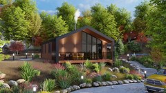 Barn House 2 Bed, Bathroom, Living Room, Terrace CAD Blueprints Metric/Imperial