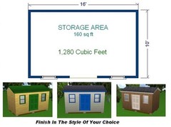 10×16 Storage Shed Plans Package, Blueprints, Material List & Instructions