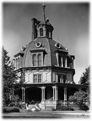Victorian Octagon house plan, many bedrooms, porch, architectural PRINTED PLANS