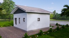 20×20 Feet Small House Plan 6×6 Meter 1 Bed 1 Bath Shed Roof PDF & A4 Hard Copy