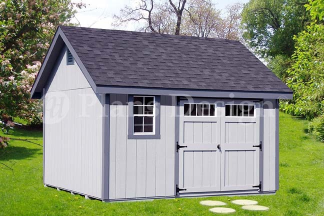 Shed Plans / Outdoor Building Blueprints 12′ x 12′ Gable Roof Style #D1212G