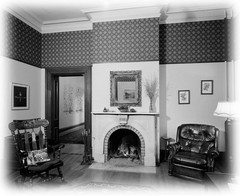 Italianate Victorian house, tower, porches, printed architectural drawings