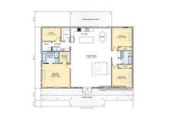 Farmhouse Barndominium – 40′ x 60′ House Plan Design – 3 Bed 2 Bath – Drawings B
