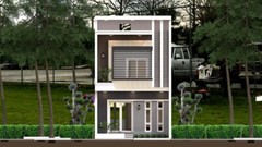20×40 Feet Narrow House Plan 6×12 Meter 3 Beds 4 Baths Terrace (A4 Hard Copy)