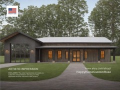Great Oak Barn Barndominium Modern House Open Plan Design 68 x 38 – 3 Bed 2 Bath