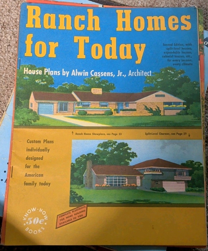 Vtg 1950s Ranch Homes for Today Alwin Cassens Jr Architect House Plans MCM Retro