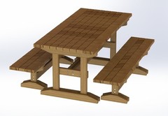 8ft Trestle Style Picnic Table with Benches Plans – Easy to Build