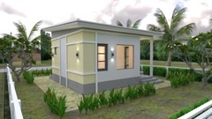 20×20 Feet One Bedroom Small House Plan 6×6 Meter 2 Bath Shed PDF (A4 Hard Copy)