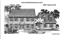 (2) Sets of Blueprints – House Plans 2846 sqft Saltbox Traditional Colonial Home