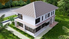 Custom House Plans 15×11 Meter 49×36 Feet 5 Beds 5 Baths Hip Roof (A4 Hard Copy)