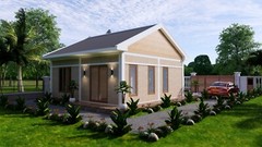 Custom Small House Plan 23×23 Feet 7×7 Meter 1 Bed 1 Bath Gable (A4 Hard Copy)