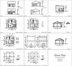 Custom Small House Plan 23×23 Feet 7×7 Meter 1 Bed 1 Bath Gable (A4 Hard Copy)