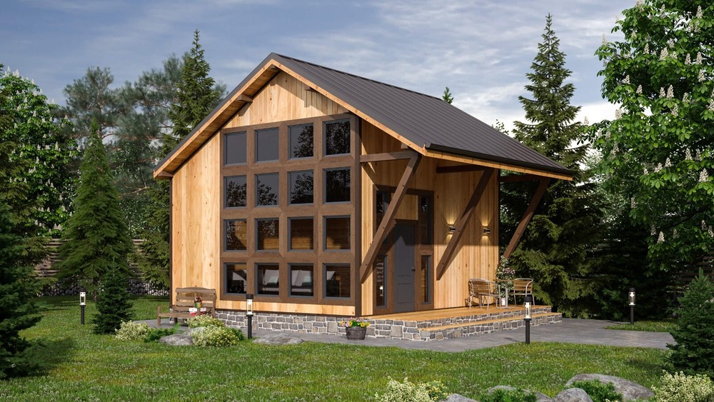 20’x25’ Cozy 2-Story Tiny House Cabin DIY Architectural Build Plans PDF Download