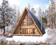 36′ x 58′ Large Modern A-Frame Cabin Architectural Plans 2500SF – PDF Download