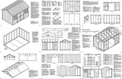 8 x 12 Storage Utility Garden Shed Plans / Building Blueprints, Design #10812