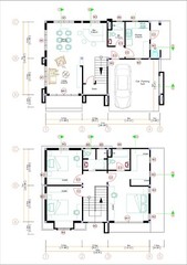 36×23 Feet House Plan 11×7 Meter 3 Bed 3 Baths Terrace Roof (A4 Hard Copy)