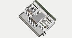 Modern Style House Building Plans Model 778 with one bedroom. FREE SHIPPING