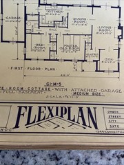 Vintage 1948 MCM Bungalow Ranch HomePlan Blueprint Triflex Service Washington DC
