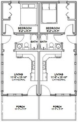 24×30 Duplex — PDF Floor Plan — 720 sq ft — Model 1A