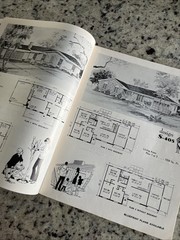 Vintage 1972 MCM Spanish Tudor Home Plans Design Catalog Blueprints Ranch Split