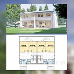 Two level duplex Investment Plan – 2 Bed 1 bath – 1200 SF – Drawings Blueprint