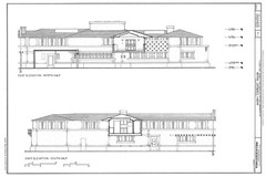 Frank Lloyd Wright Prairie Style home, architectural drawings, Coonley House