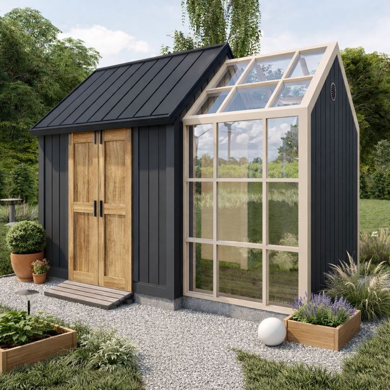 Greenhouse Shed Plans with Storage-Backyard Greenhouse Design