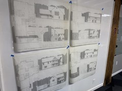 Vintage Architectural Drawings Vellum (Set of 4) House Plans Elevations 30×36