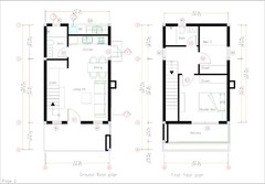 16×30 Feet Small House Plan 4.7×9 Meter 2 Bed 2 Bath Hidden Roof (A4 Hard Copy)