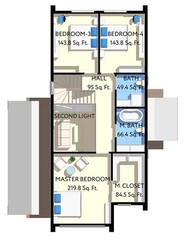 40’x52′ 2-Story, 4 Bed, 3-Bath Cozy Barnhouse Architectural Plans PDF Download.